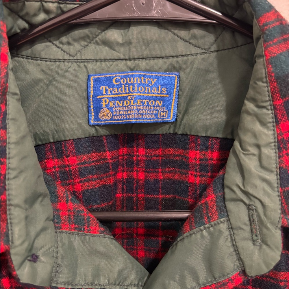 Pendleton Virgin Wool Red And Green Checkered But… - image 3
